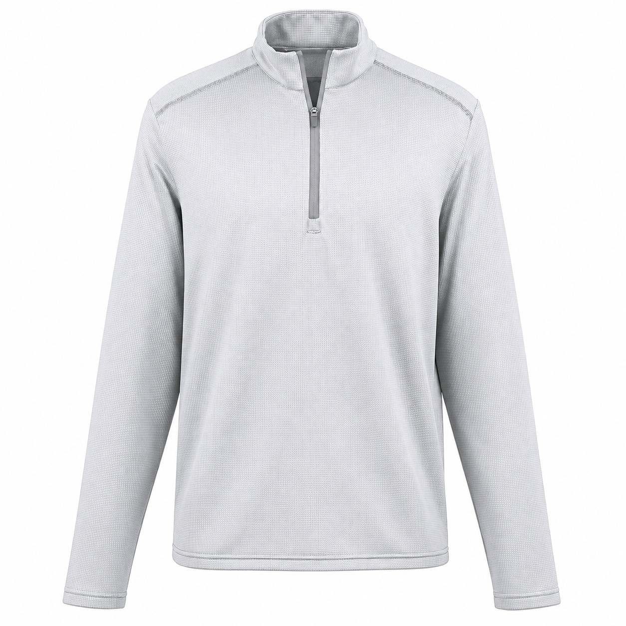 Houndstooth Fleece Quarter Zip Pullover — Silver