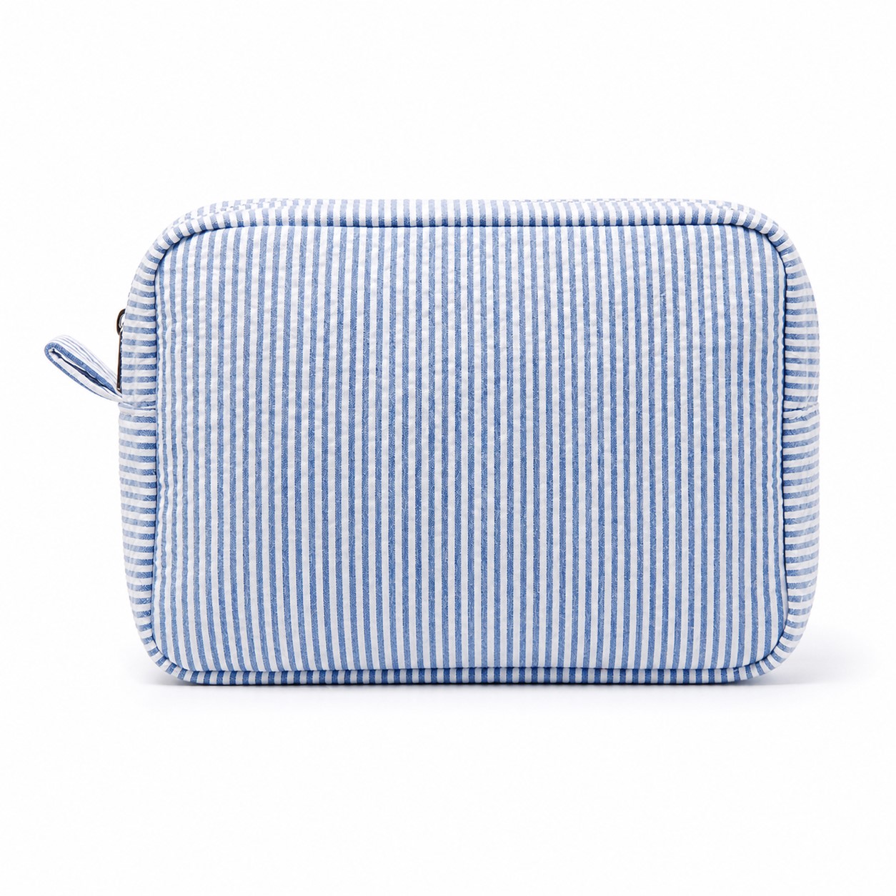 Seersucker Cosmetic Organizer Bag With Zipper — view 2