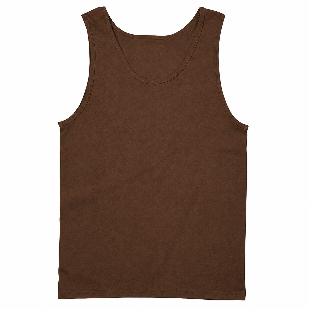 Cotton Sleeveless Tank Top — Brown