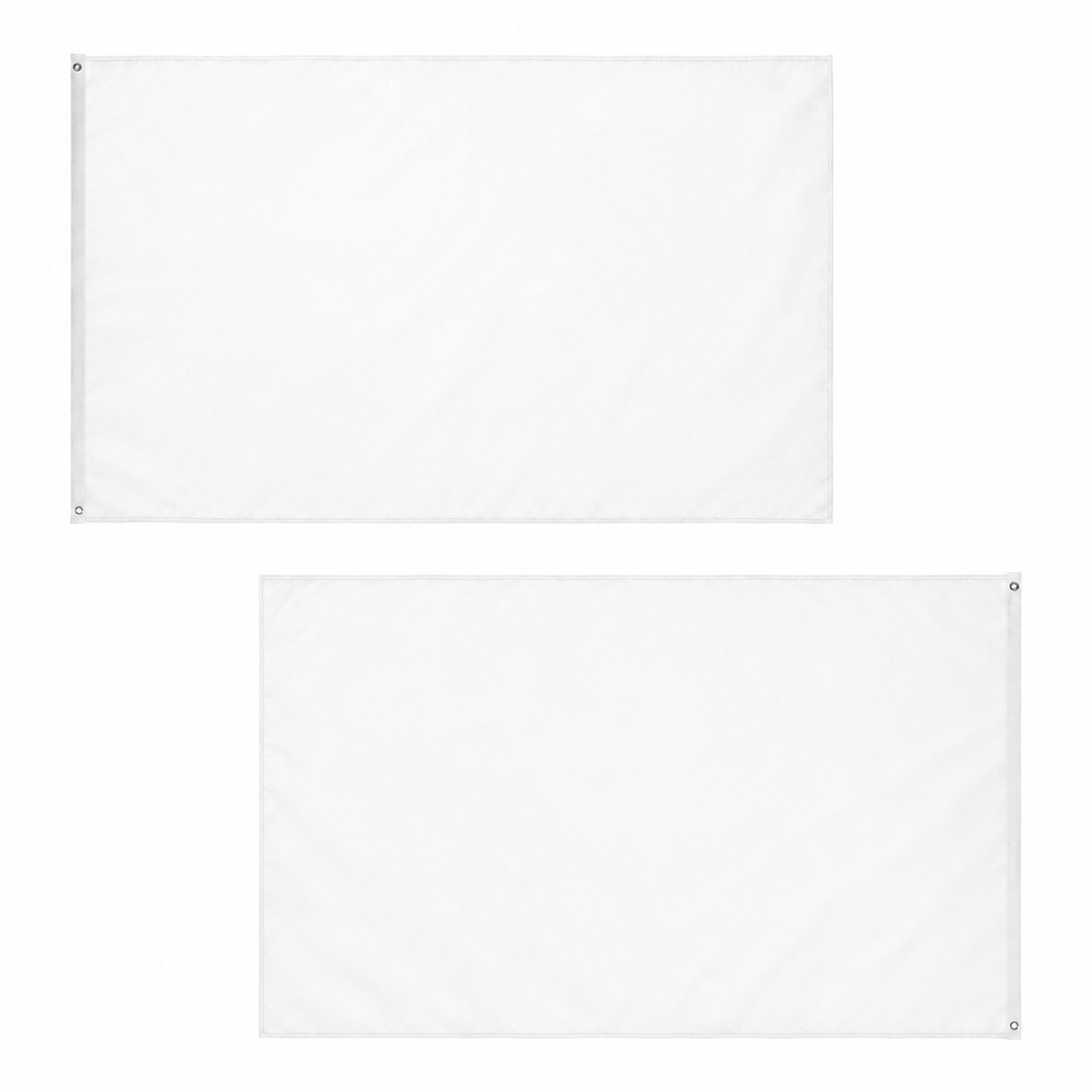 Double Sided Knitted Polyester Flag — Clear White