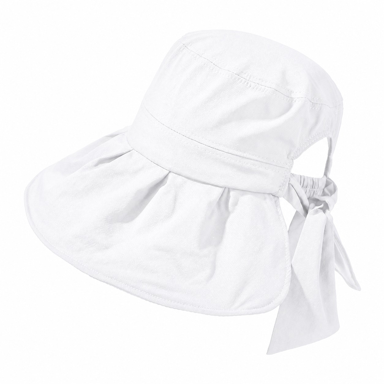 Polyester Tie Back Sun Hat — White