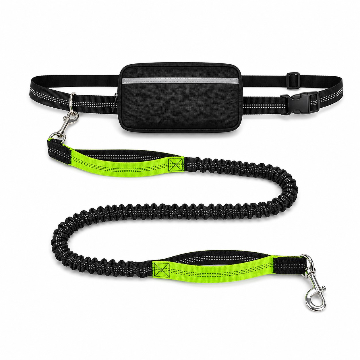 Hands Free Nylon Dog Running Leash With Waist Pouch — view 2