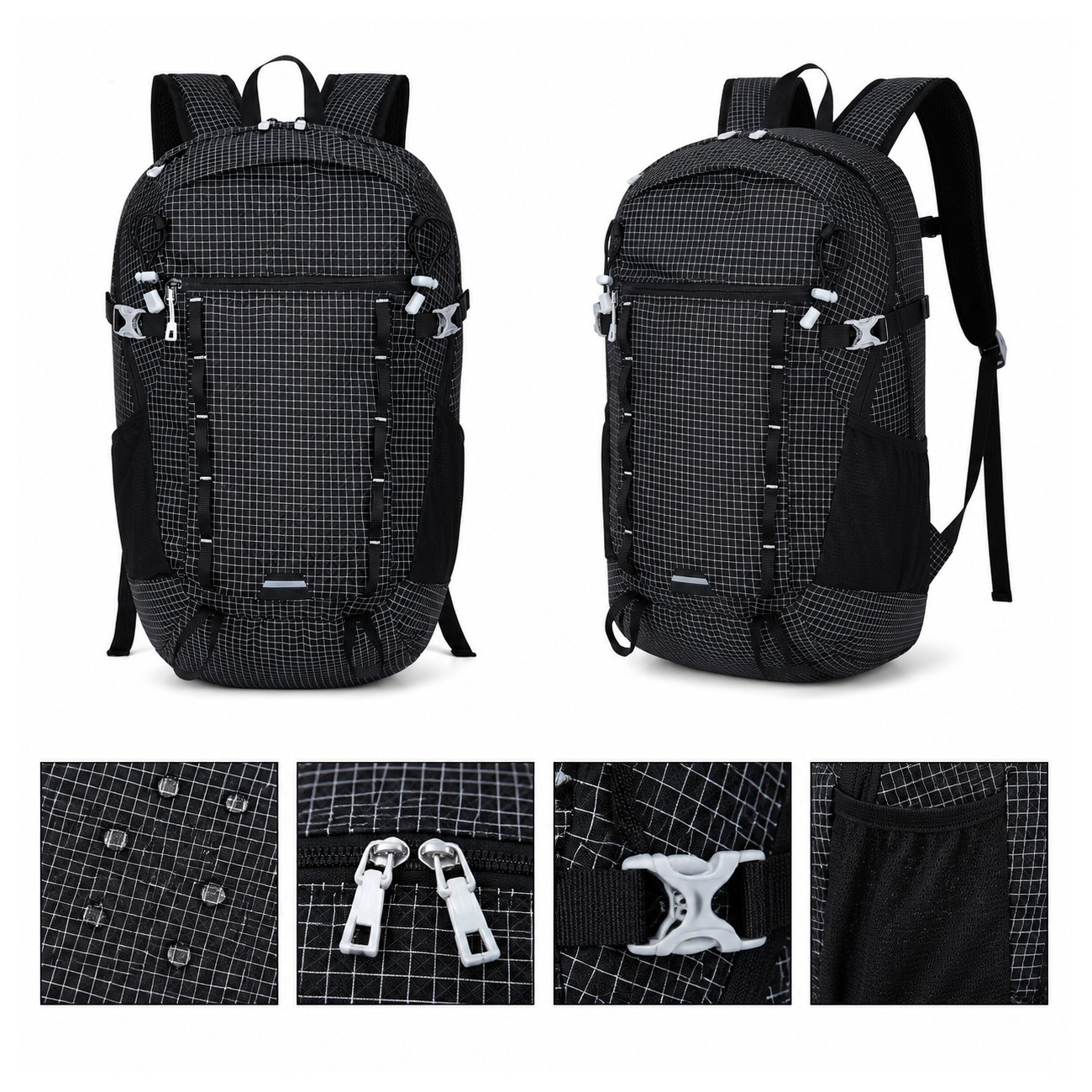 Nylon Structured Bottom Backpack