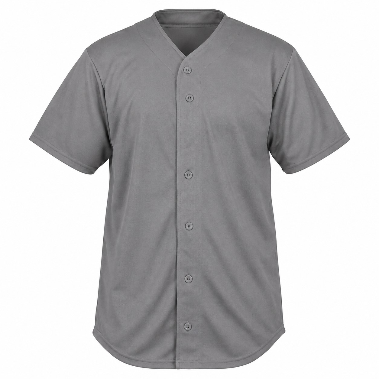 Polyester Full Button Mesh Jersey — Gray