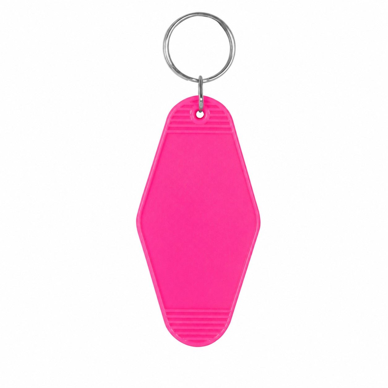 Plastic Motel Key Tag Ring — Fuchsia Pink