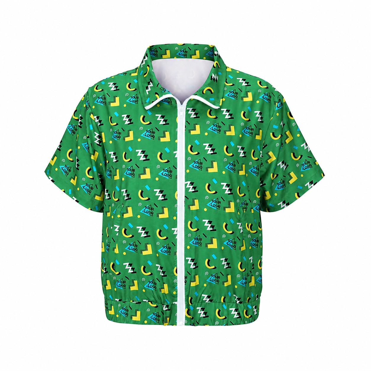 Retro Short Sleeve Zip Jacket — Green