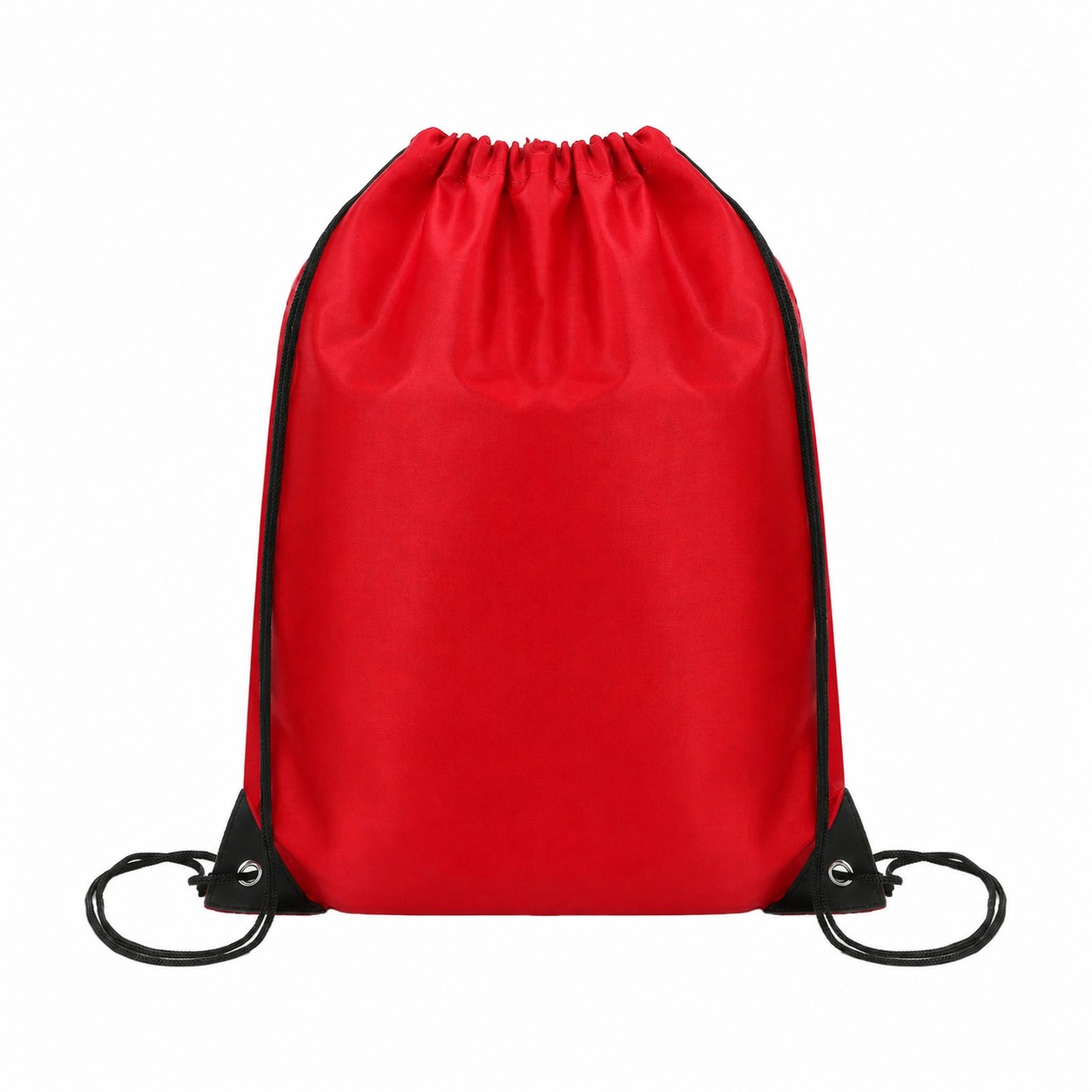 Drawcord Closure RPET Drawstring Bag — Red