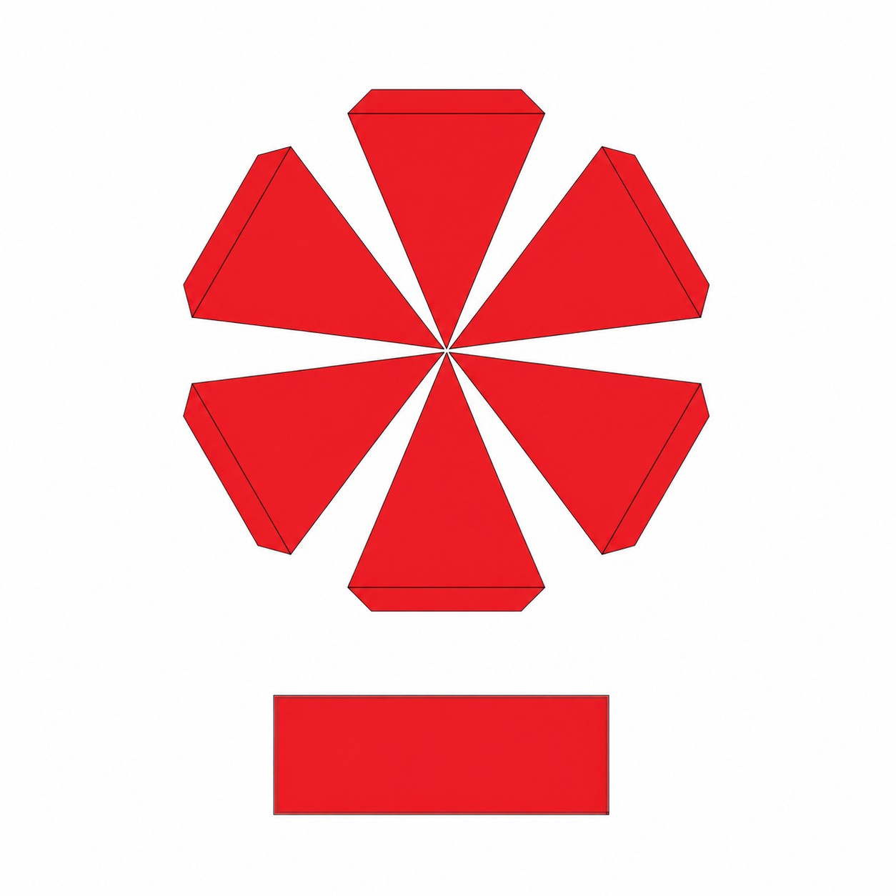 Portable Beech Pole Sun Umbrella — Red