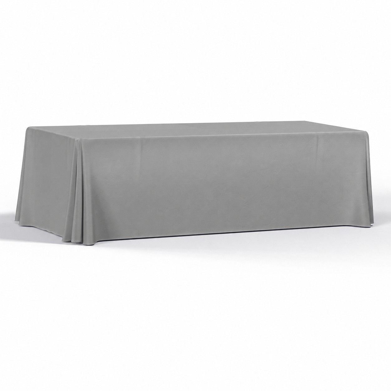 Four Side 8' Polyester Table Throw — Pewter Gray