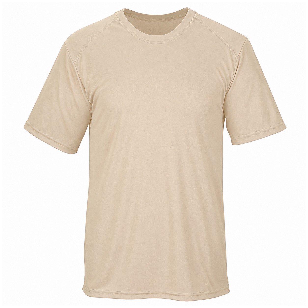 Lightweight Polyester Performance T-Shirt — Beige