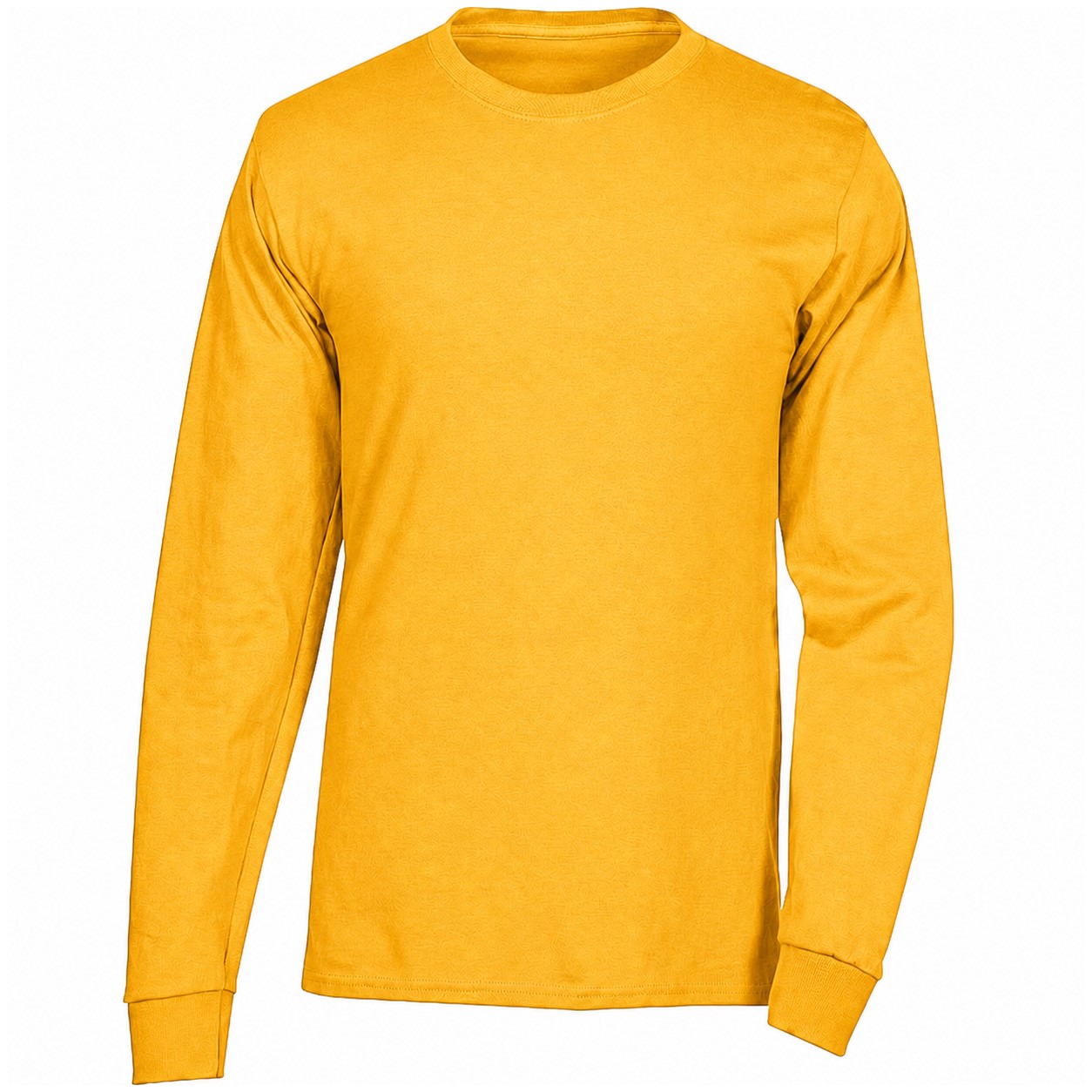 Cotton Long Sleeve Crewneck T-Shirt — Gold