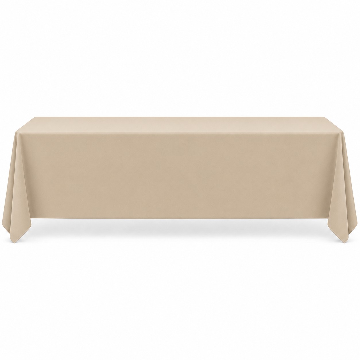 Large Skirted Rectangle Tablecloth — Khaki Beige