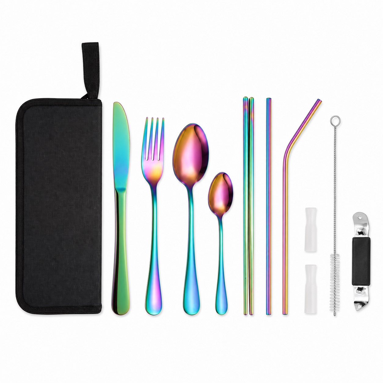 Stainless Steel Dining Set With Zippered Pouch — view 2