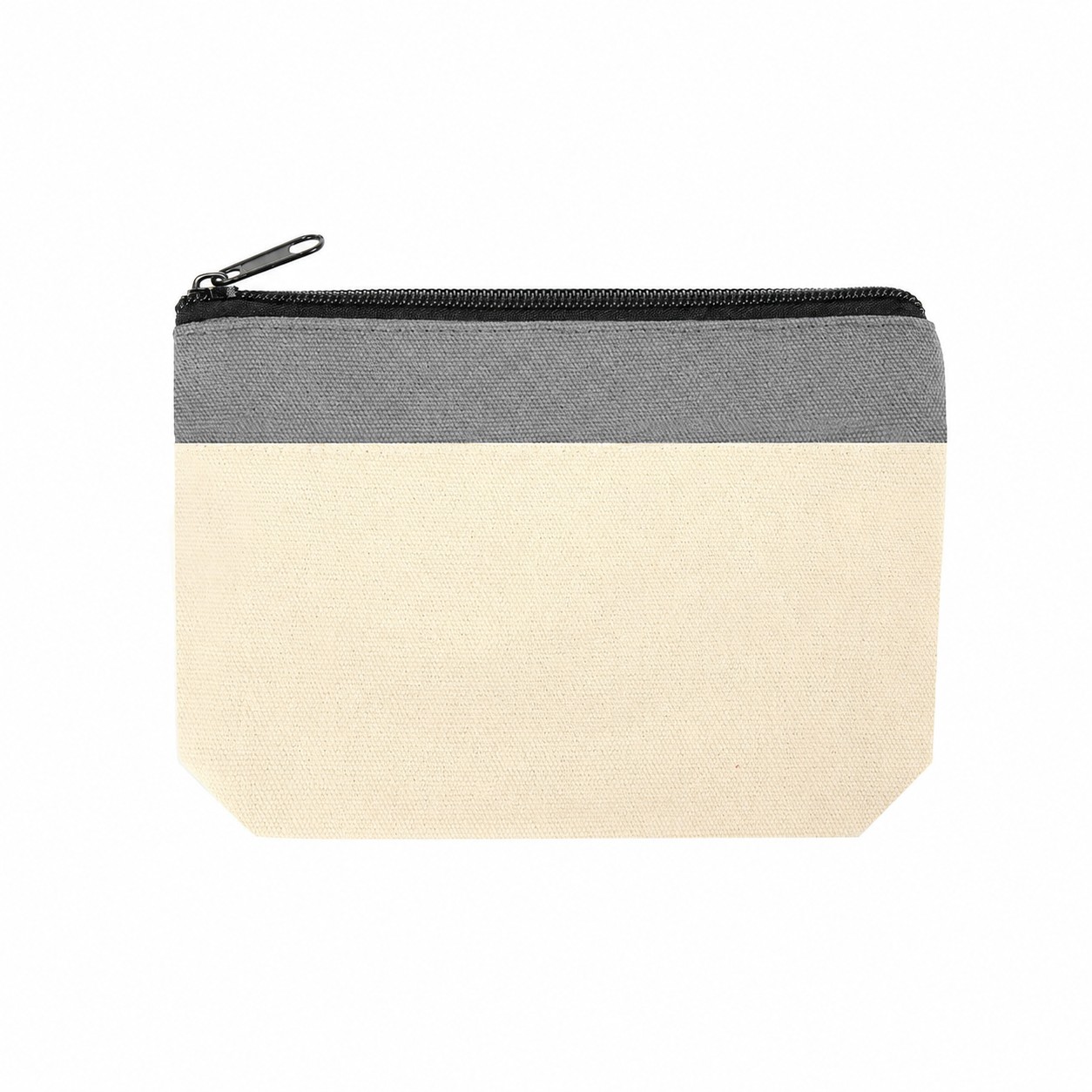 Cotton Canvas Zipper Pouch — Gray