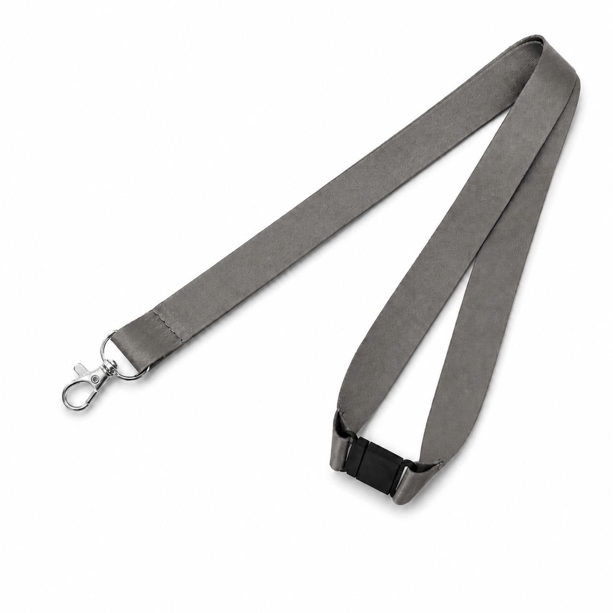 Polyester Breakaway Lobster Clip Lanyard — Pewter Gray