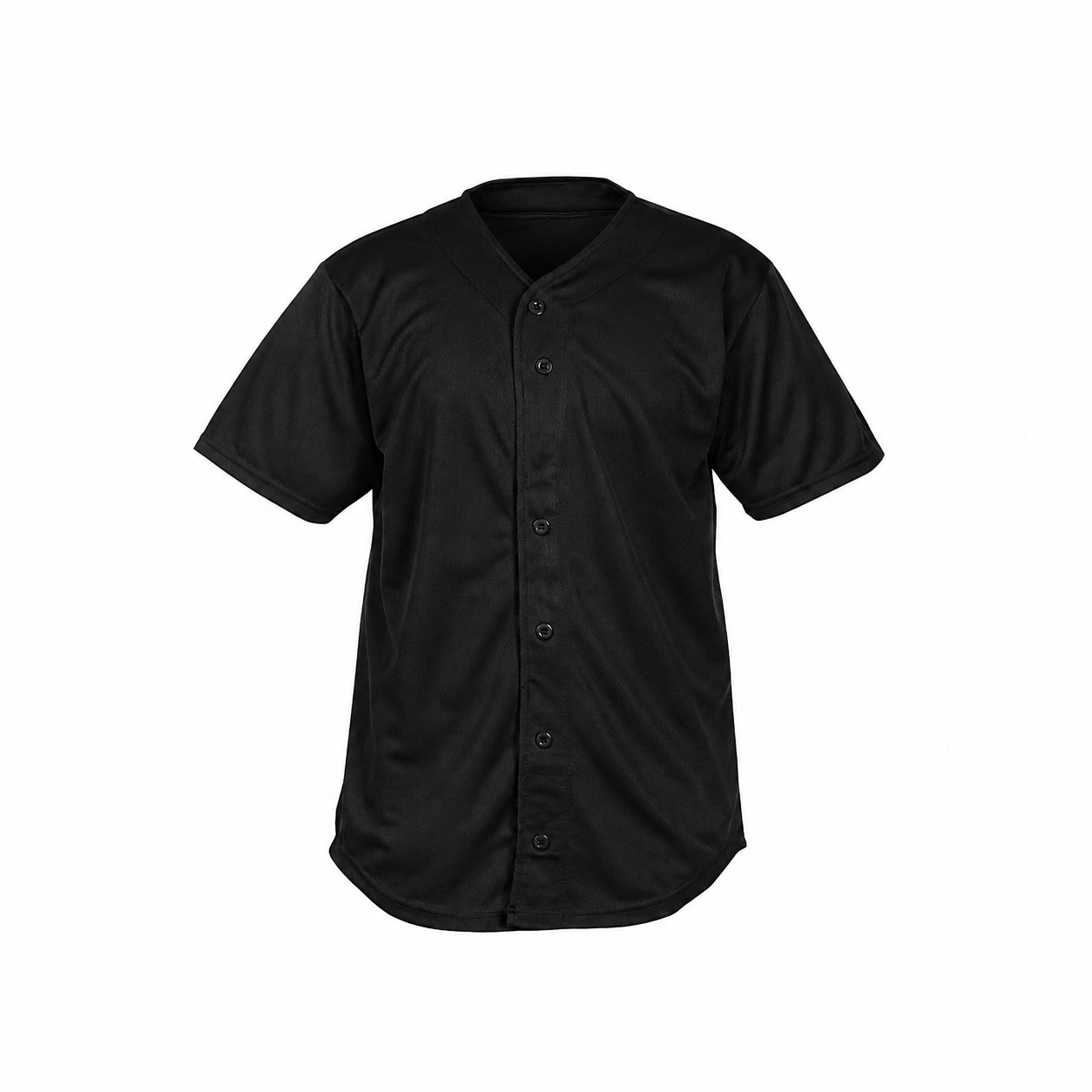 Mesh Full Button Baseball Jersey — Black