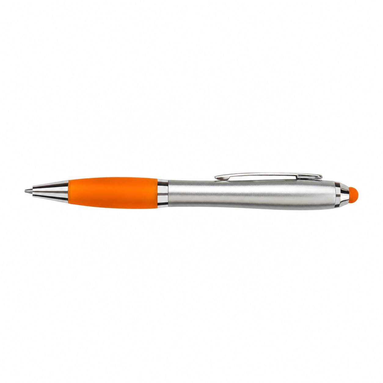 Soft Grip Stylus Twist Pen — Orange