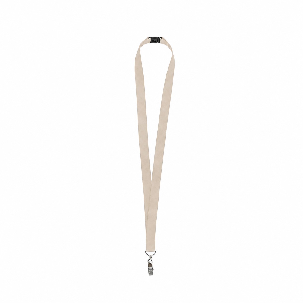 Rear Breakaway Bulldog Clip Lanyard — Natural Beige