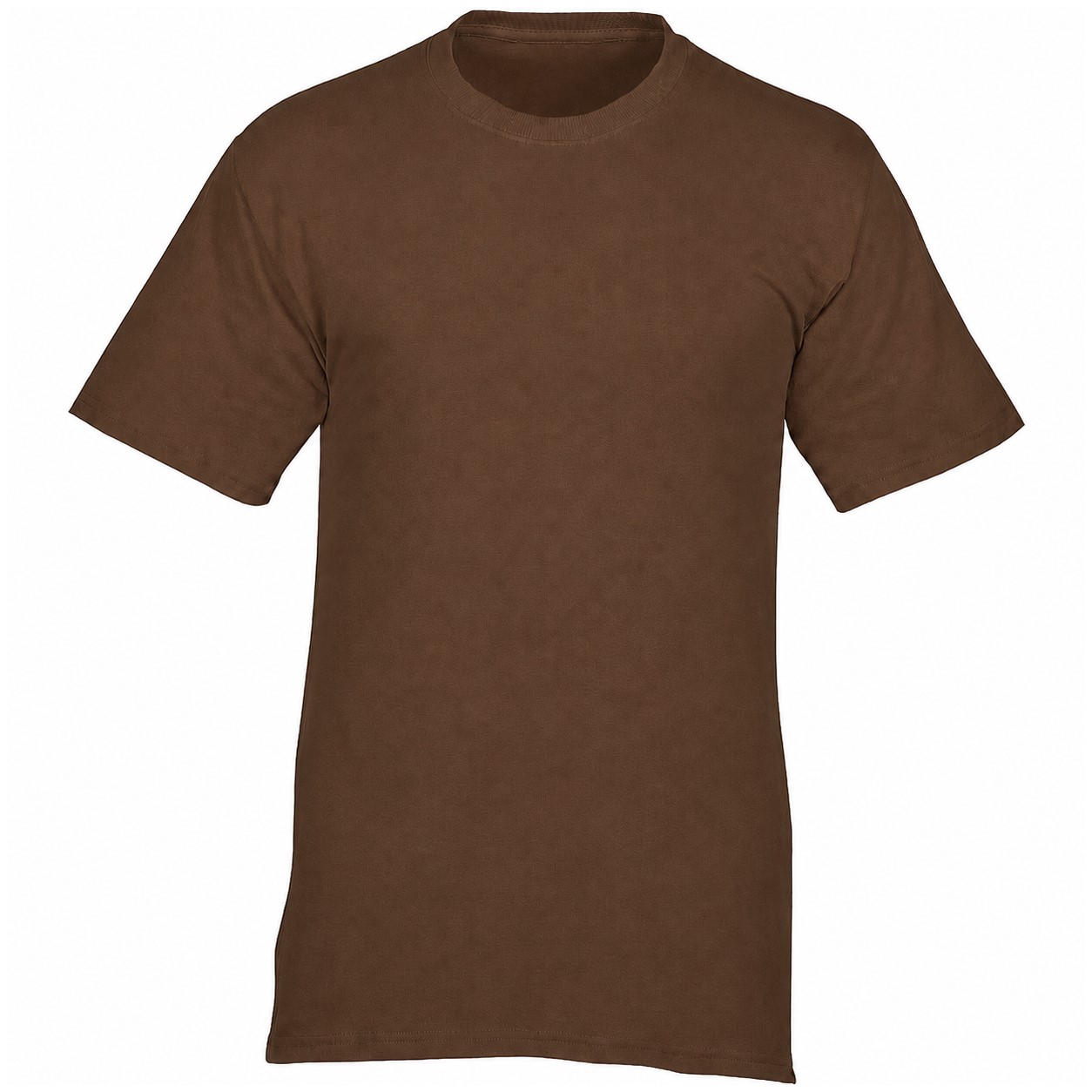 Cotton Short Sleeve Crewneck Shirt — Brown