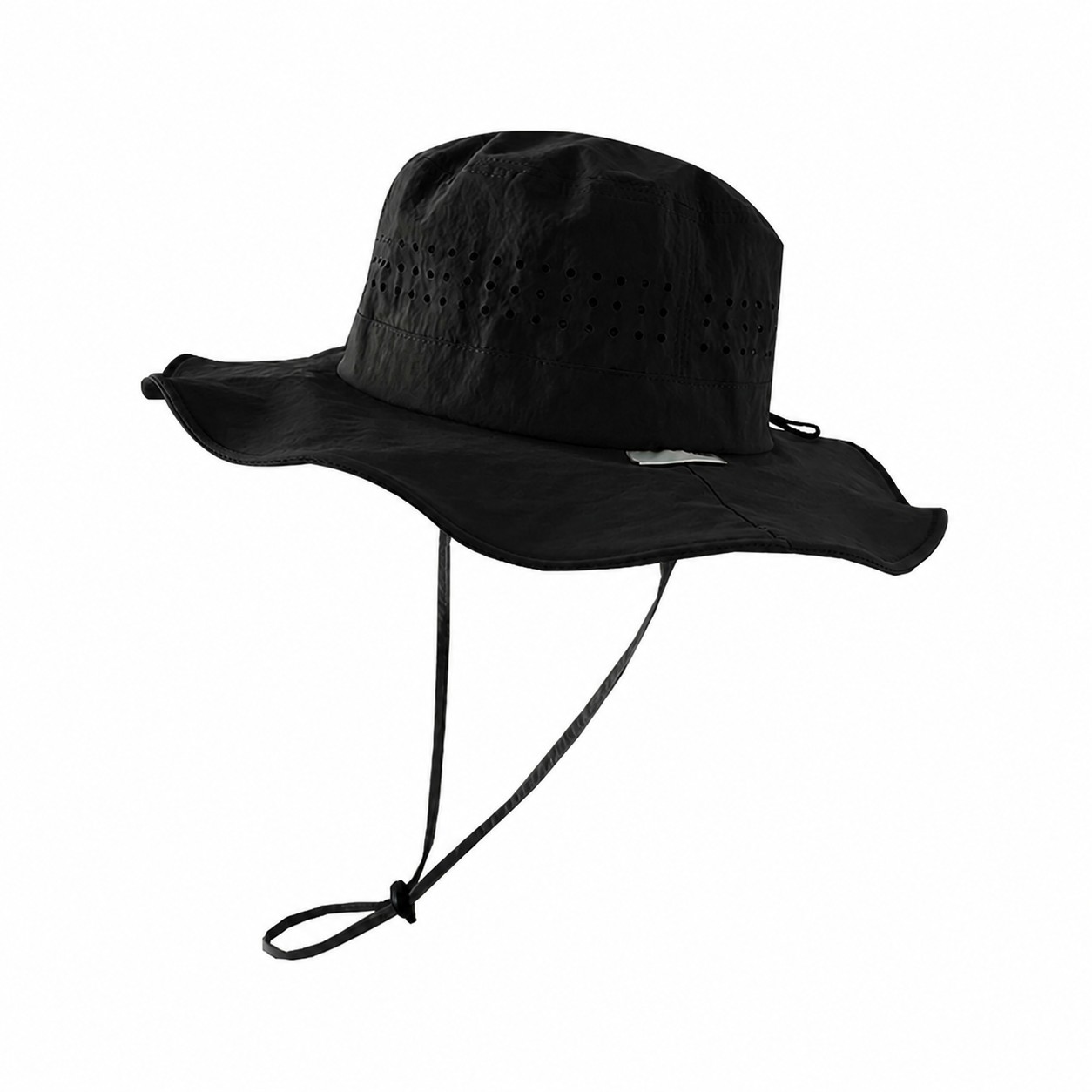 Perforated Polyester Outdoor Sun Hat — Black