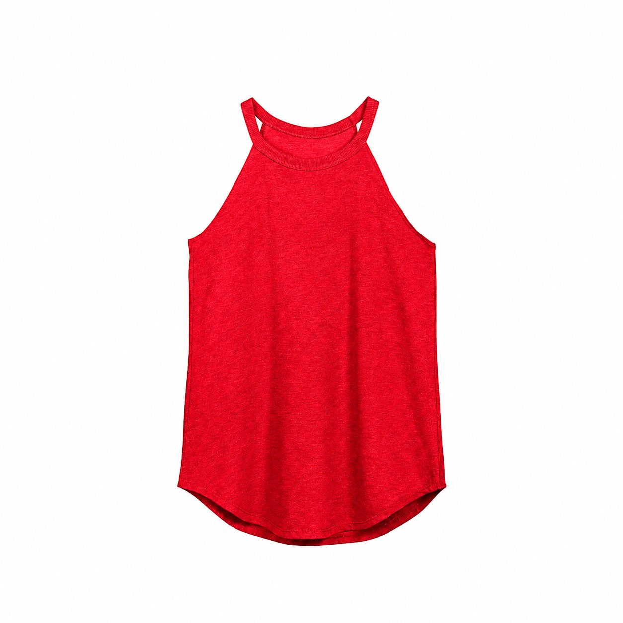 Ladies High Neck Tri Blend Tank Top — Red