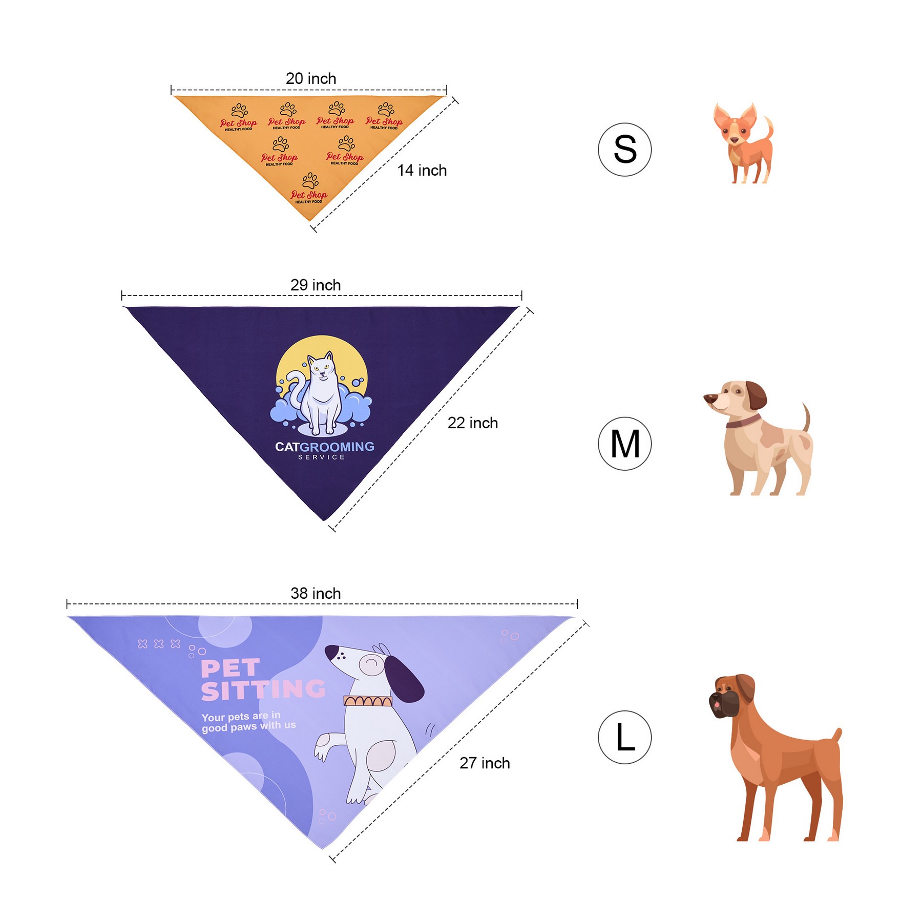 Washable Pet Triangle Bandanna — view 2