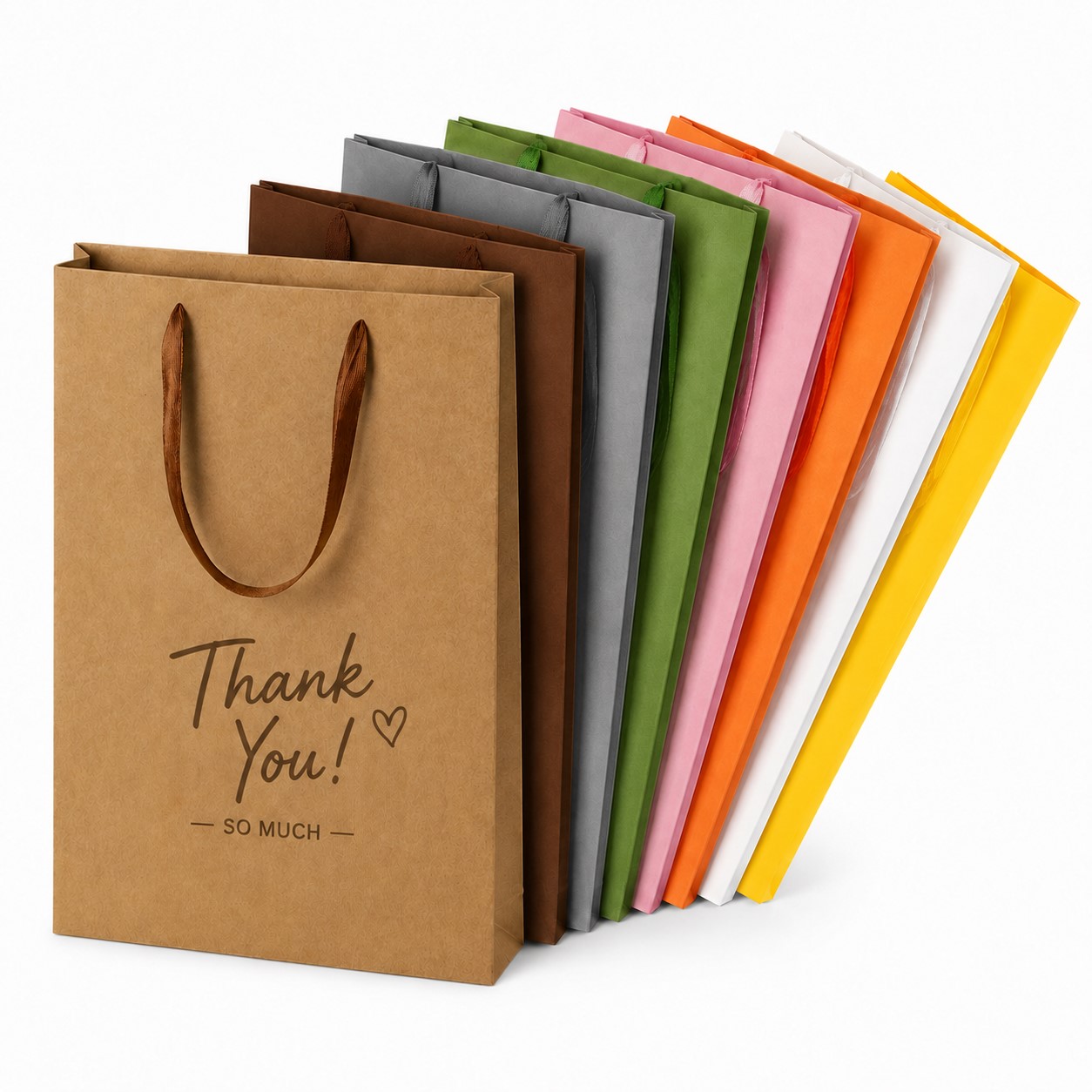Thick Paper Gift Bag With Ribbon Handles