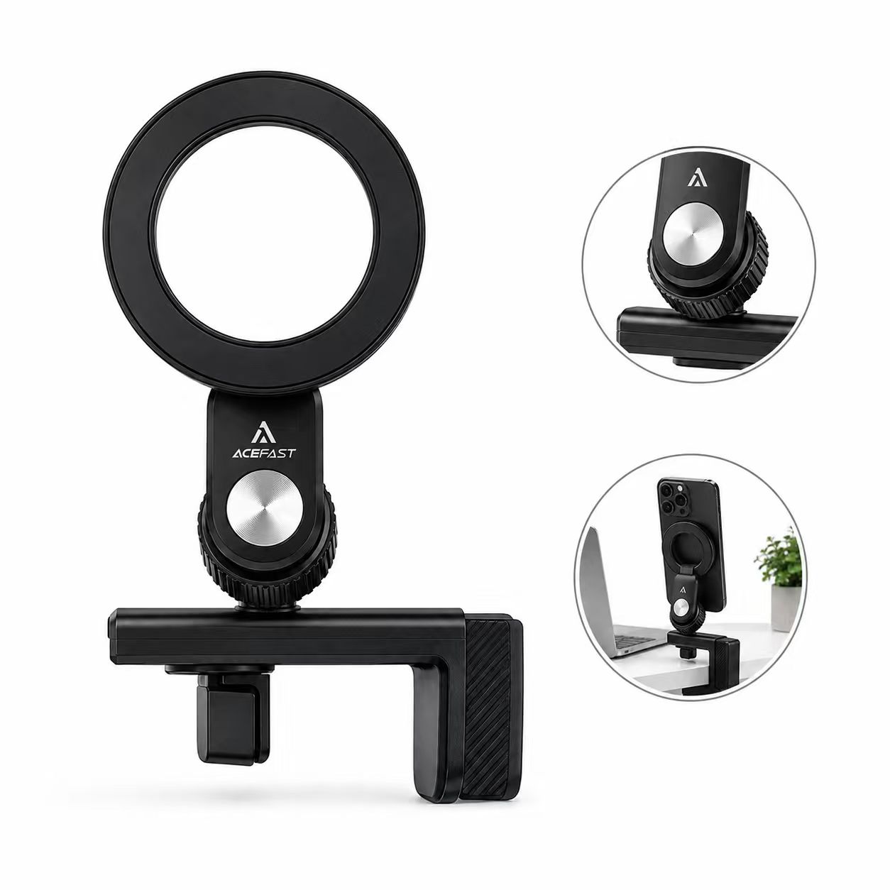 Foldable Swivel Phone Holder With Clamp