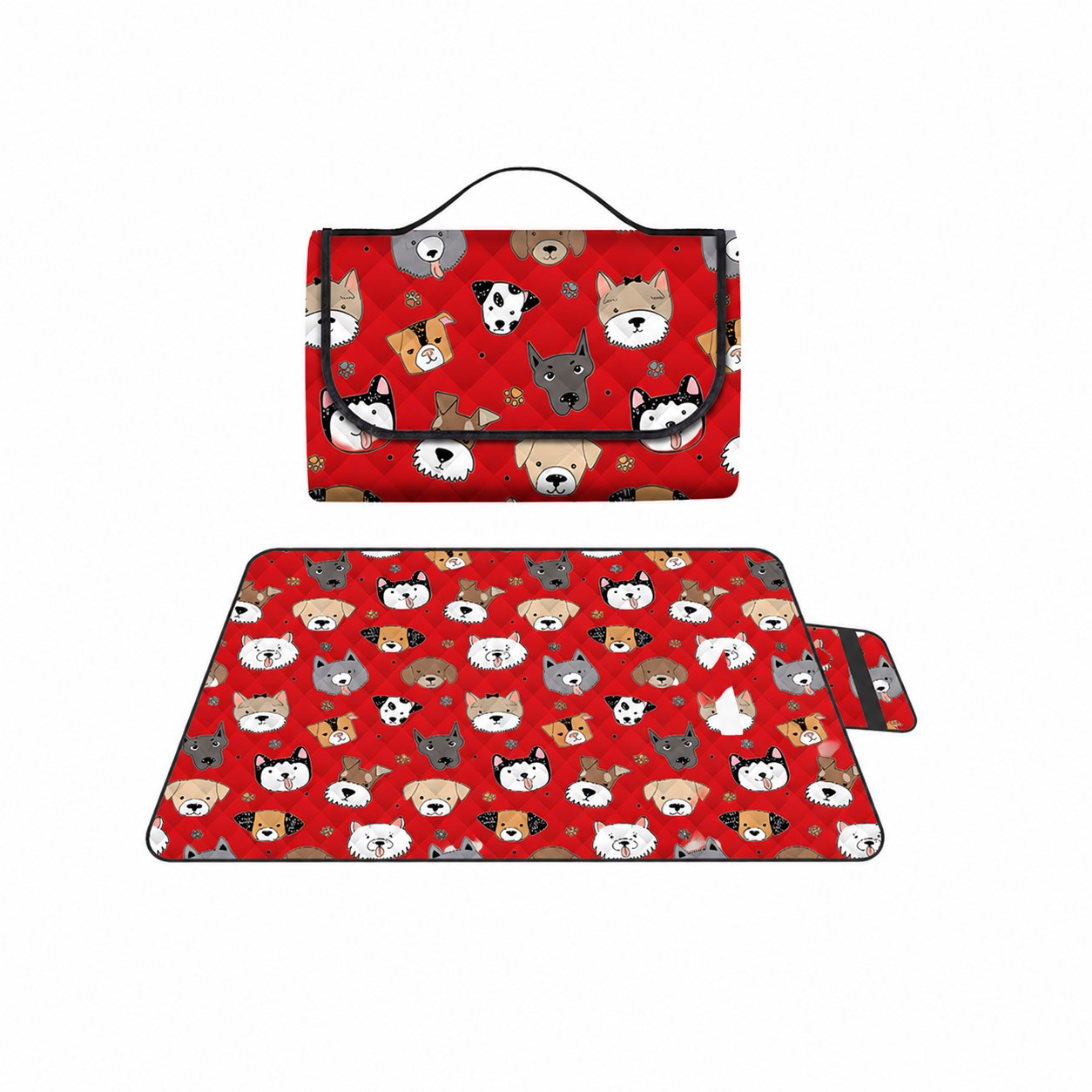 PEVA Picnic Blanket With Carry Flap — Red