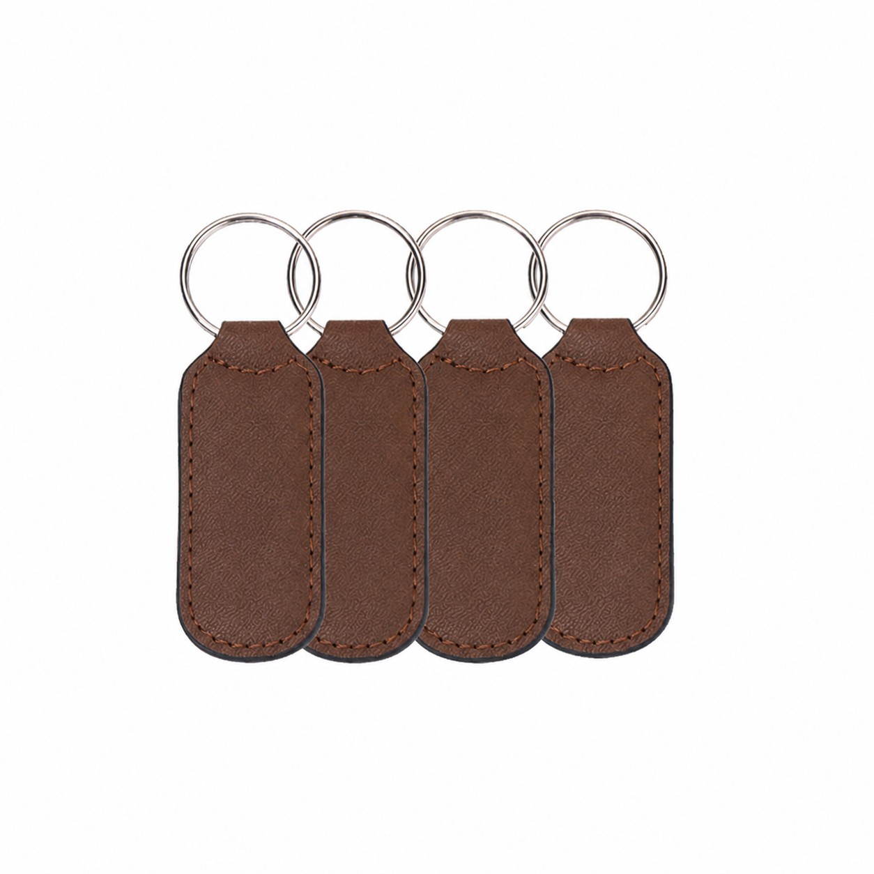 Genuine Leather Loop Keychain — Brown