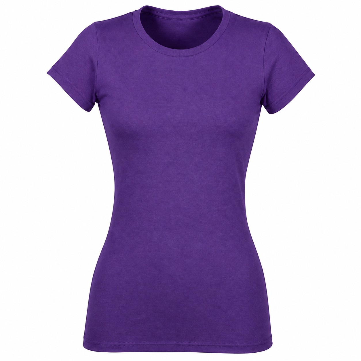 Fitted Ladies Cotton Crewneck Tee — Purple