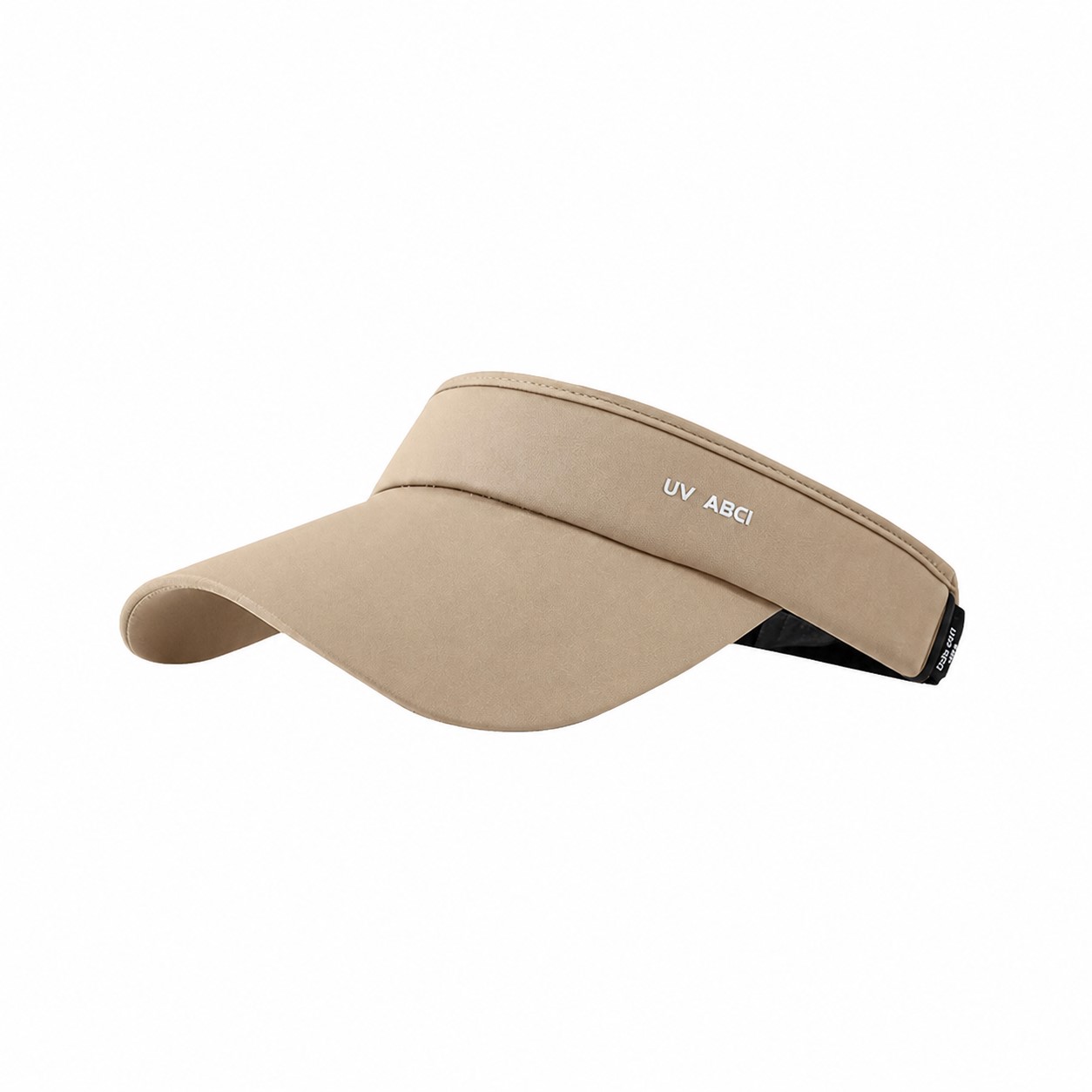 Polyester Open Crown Sun Visor — Khaki Beige