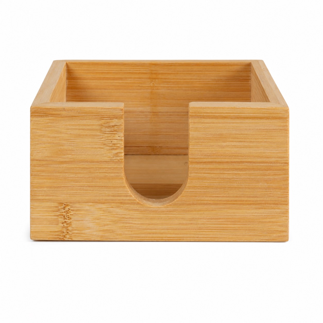 Bamboo Desktop Tissue Holder With Front Cutout — view 2