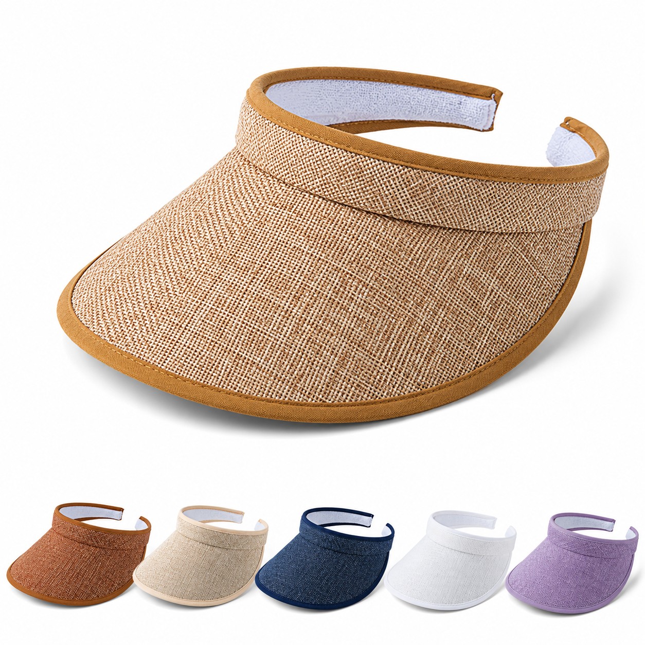 Polyester Straw Look Sun Visor