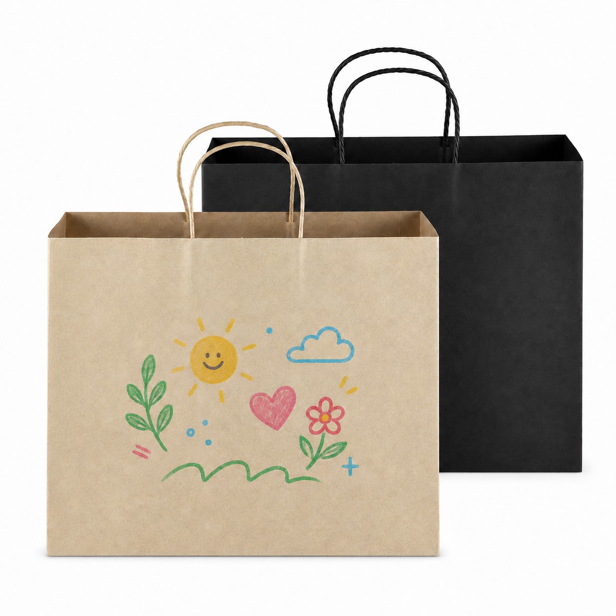 Kraft Paper Shopper Tote With Twisted Handles