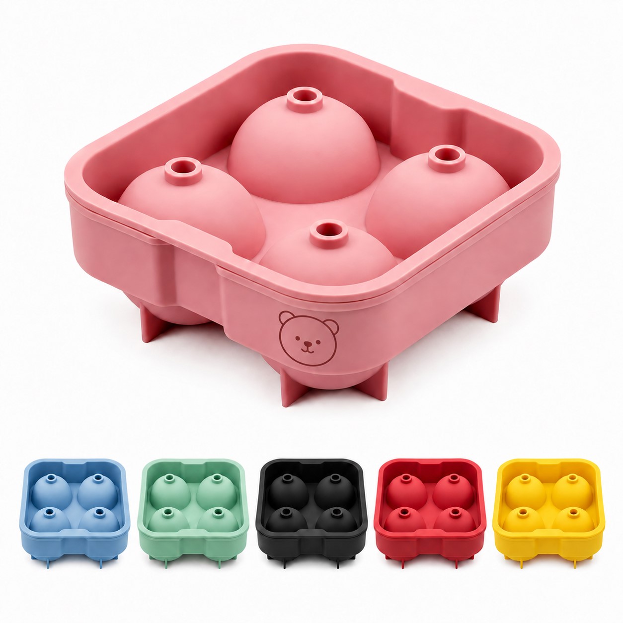 Square Silicone Four-Cavity Sphere Mold