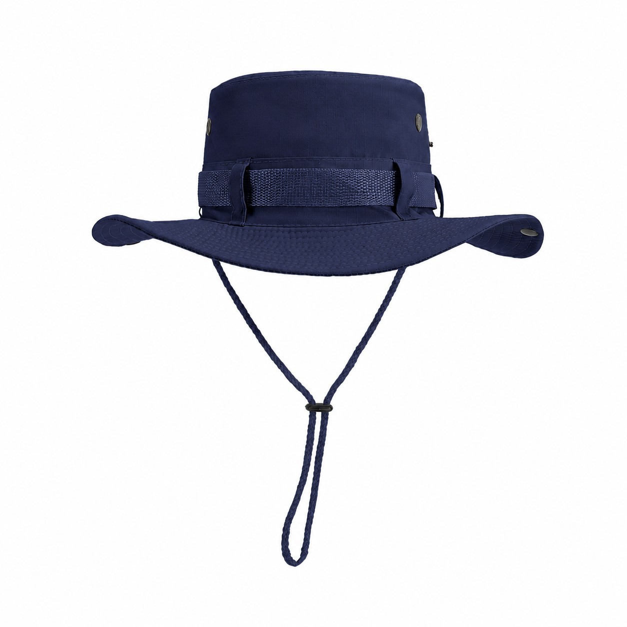 Cotton-Polyester Boonie Bucket Hat — Navy Blue