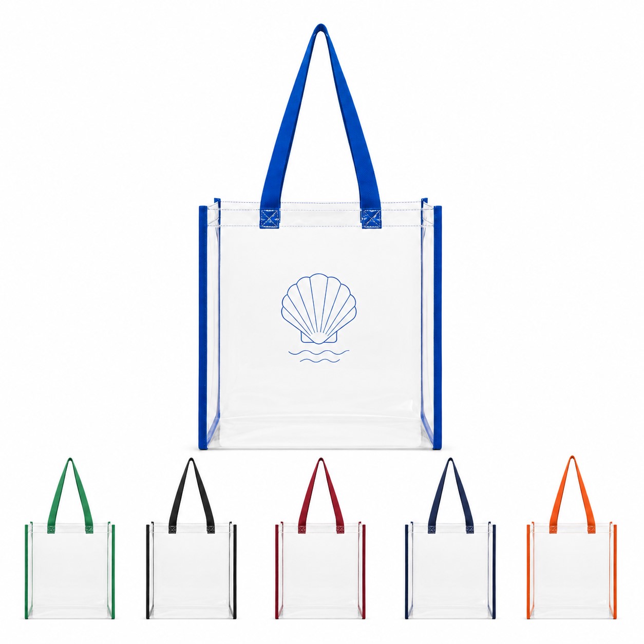 Large Clear Tote With Faux Leather Trim