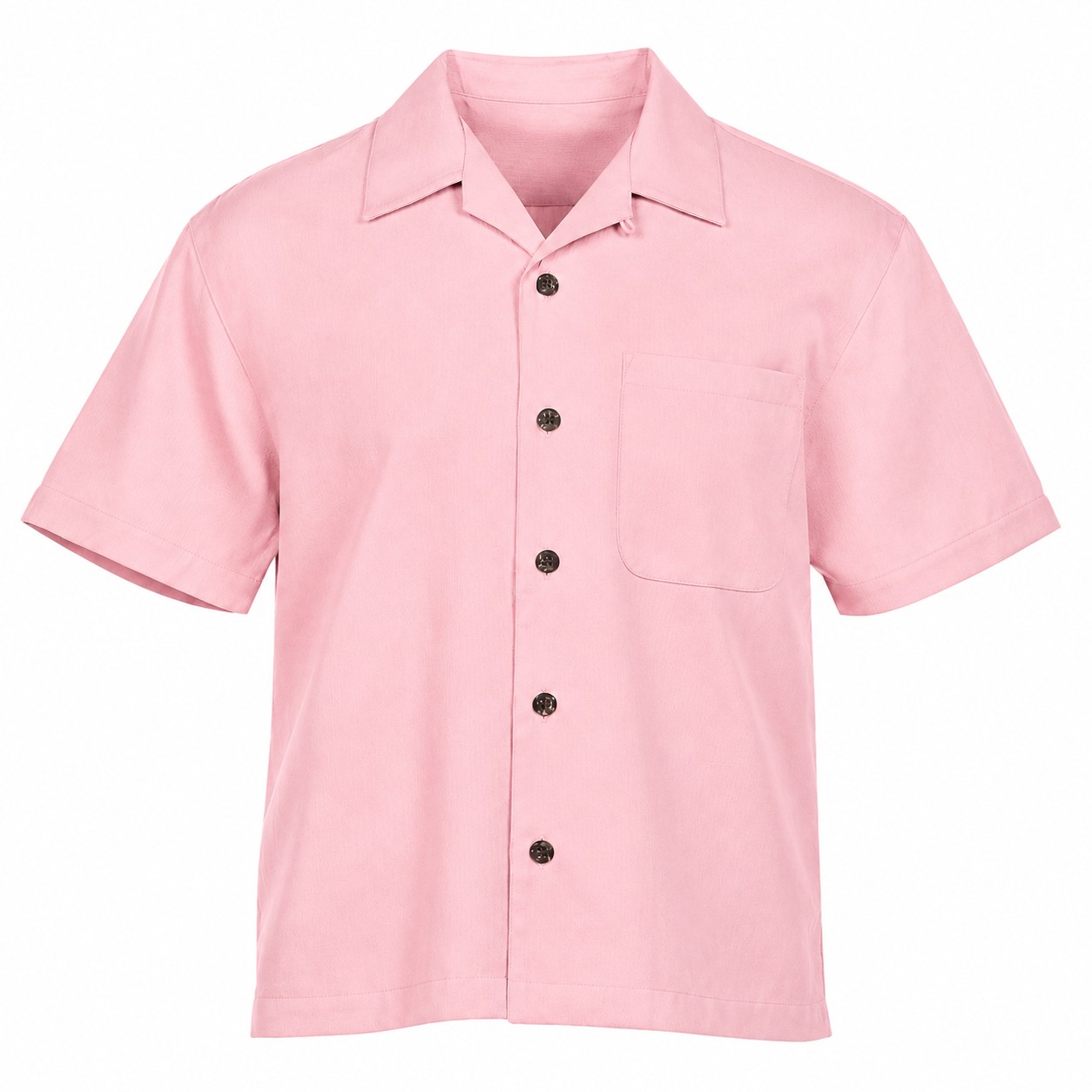Men's Cotton Polyester Camp Shirt — Pink