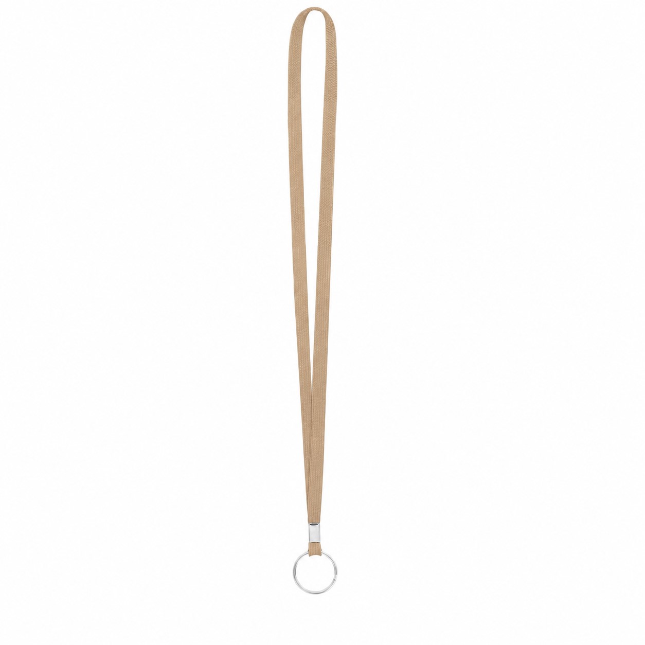 Tubular Polyester Ring Lanyard — Light Brown