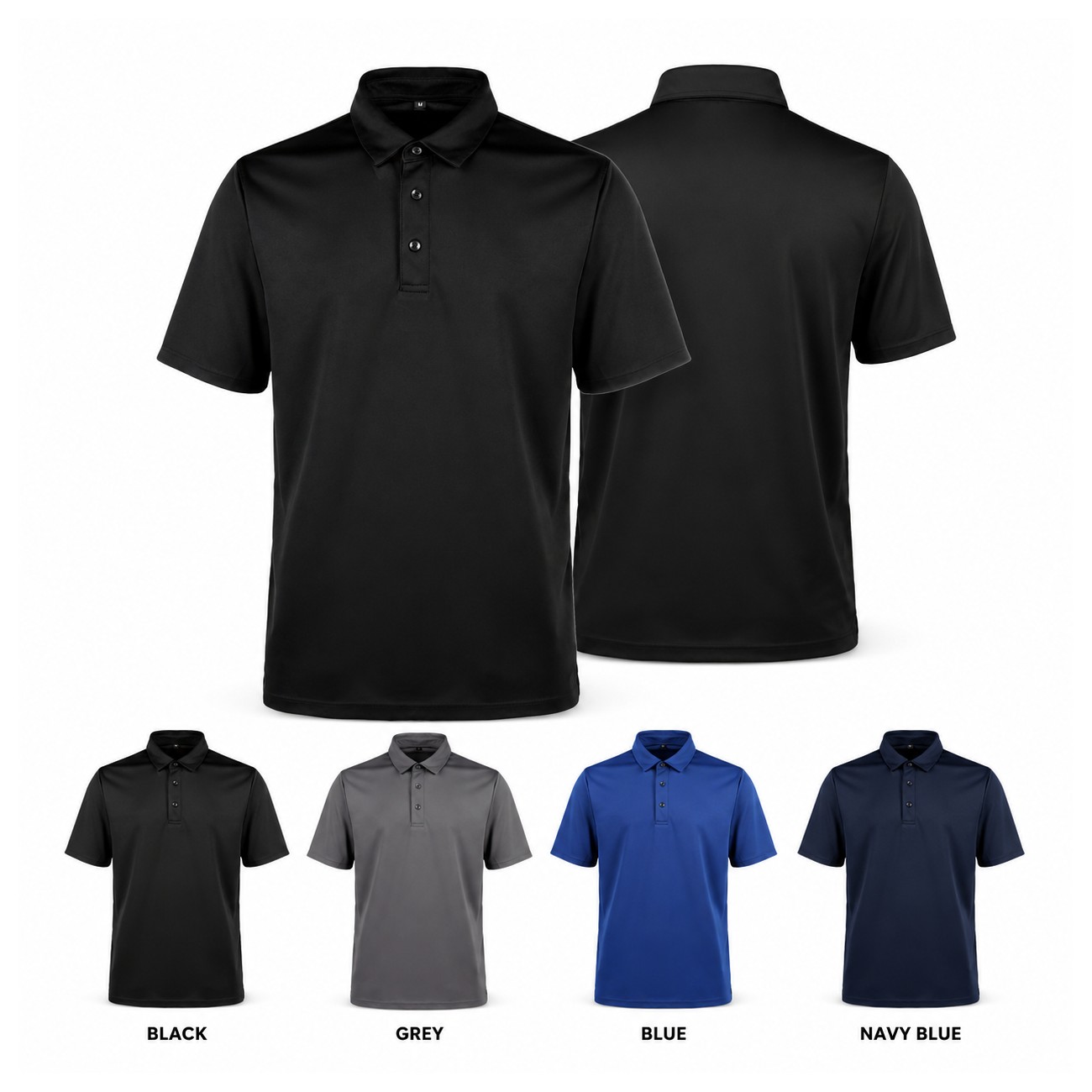 Polyester Black Polo Shirt