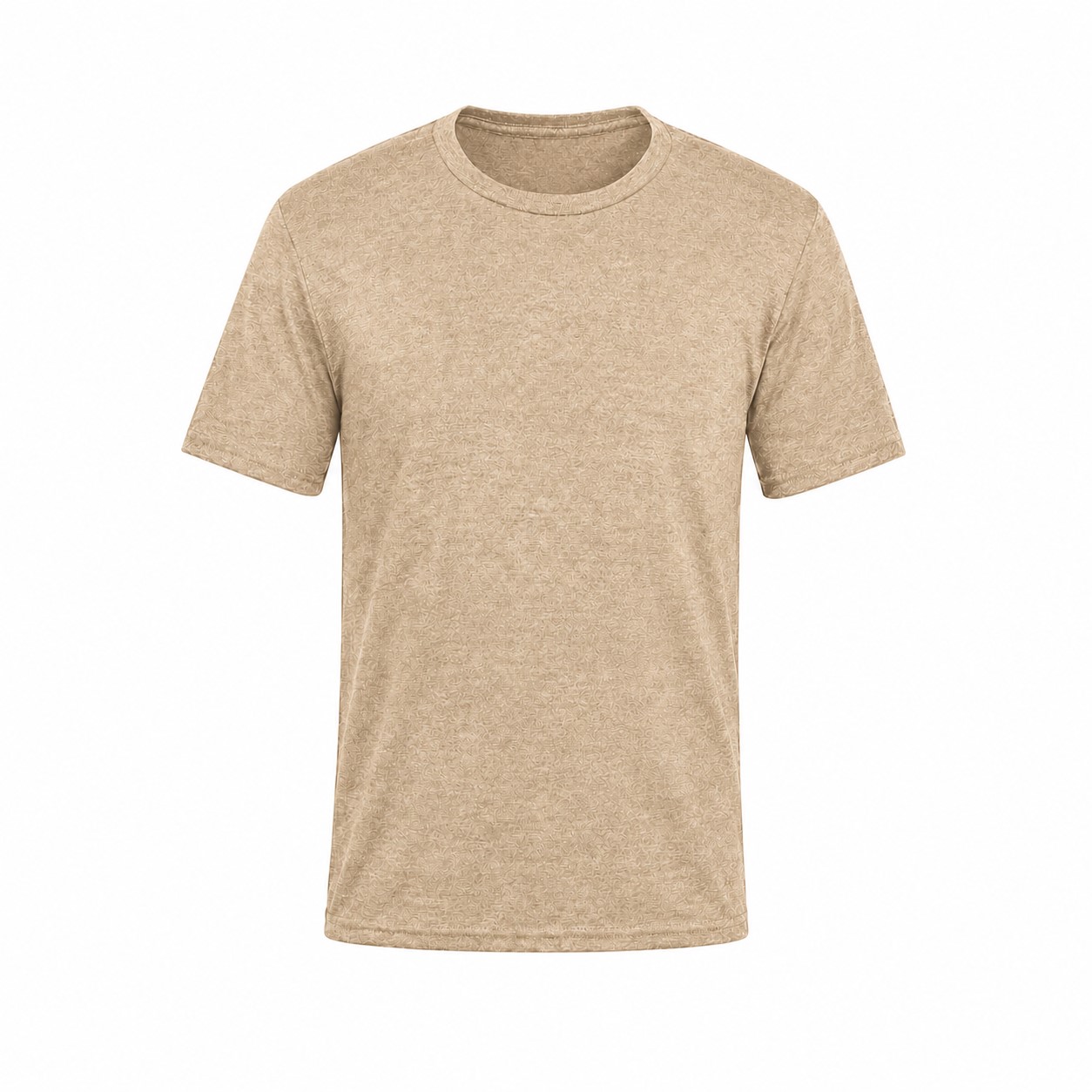 Men's Cotton-Polyester Blend Crewneck T-Shirt — Tan Beige