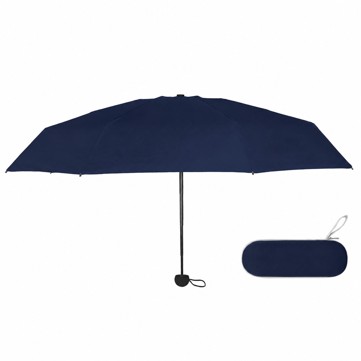 Compact Sun Rain Umbrella Set — Navy Blue