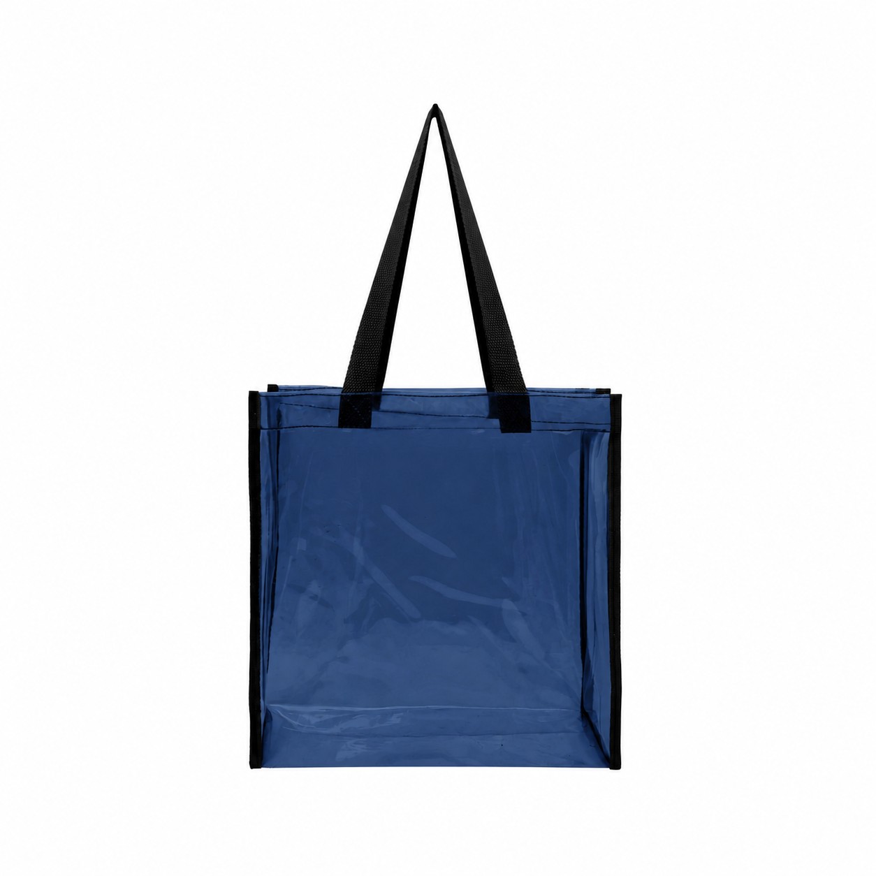 Clear PVC Tote Bag — Navy Blue
