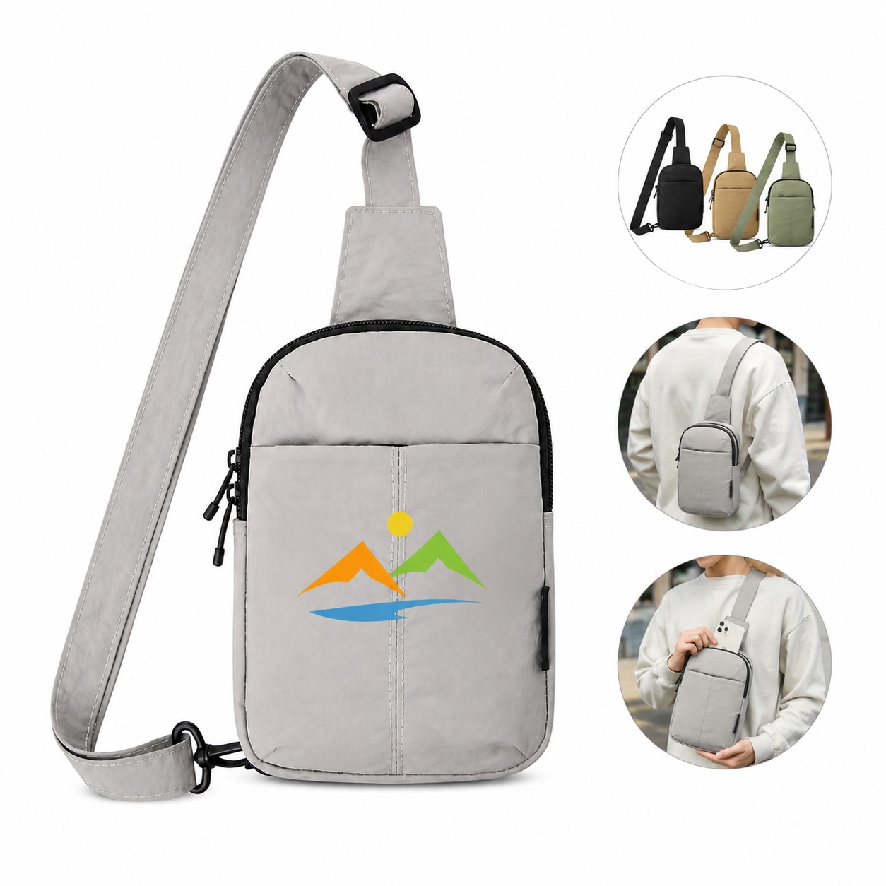 Compact Nylon Crossbody Sling Bag