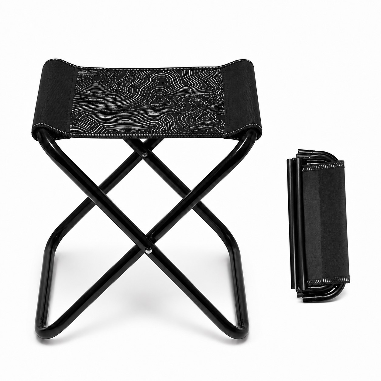 Full Folding Oxford Steel Outdoor Stool
