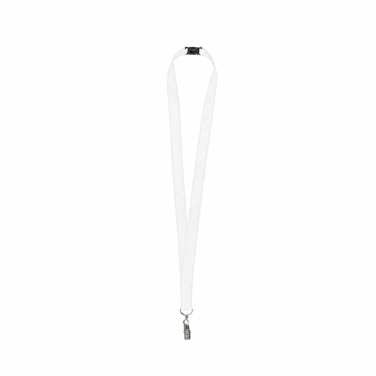 Rear Breakaway Bulldog Clip Lanyard — Clear White