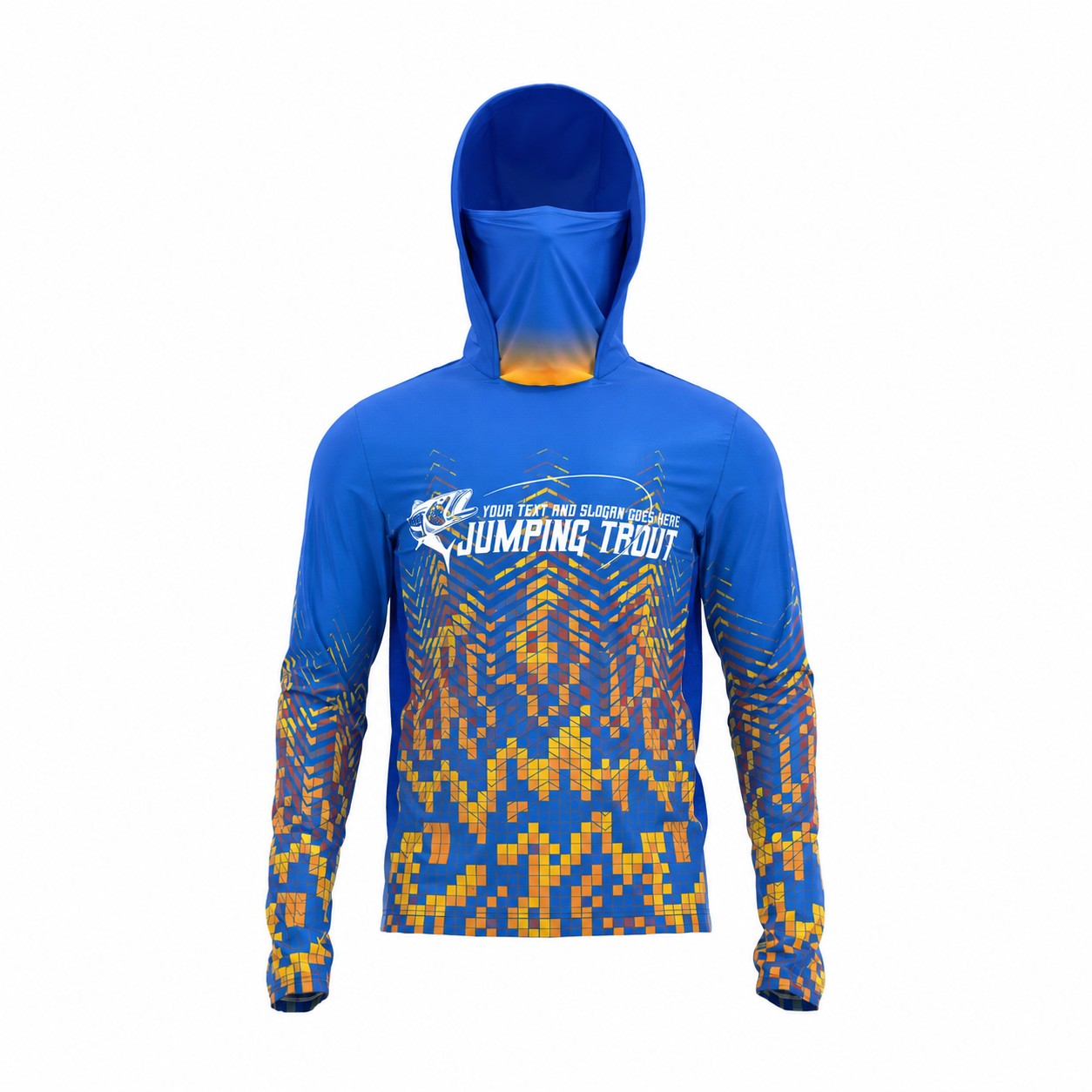 Polyester Spandex UPF Hoodie — Blue
