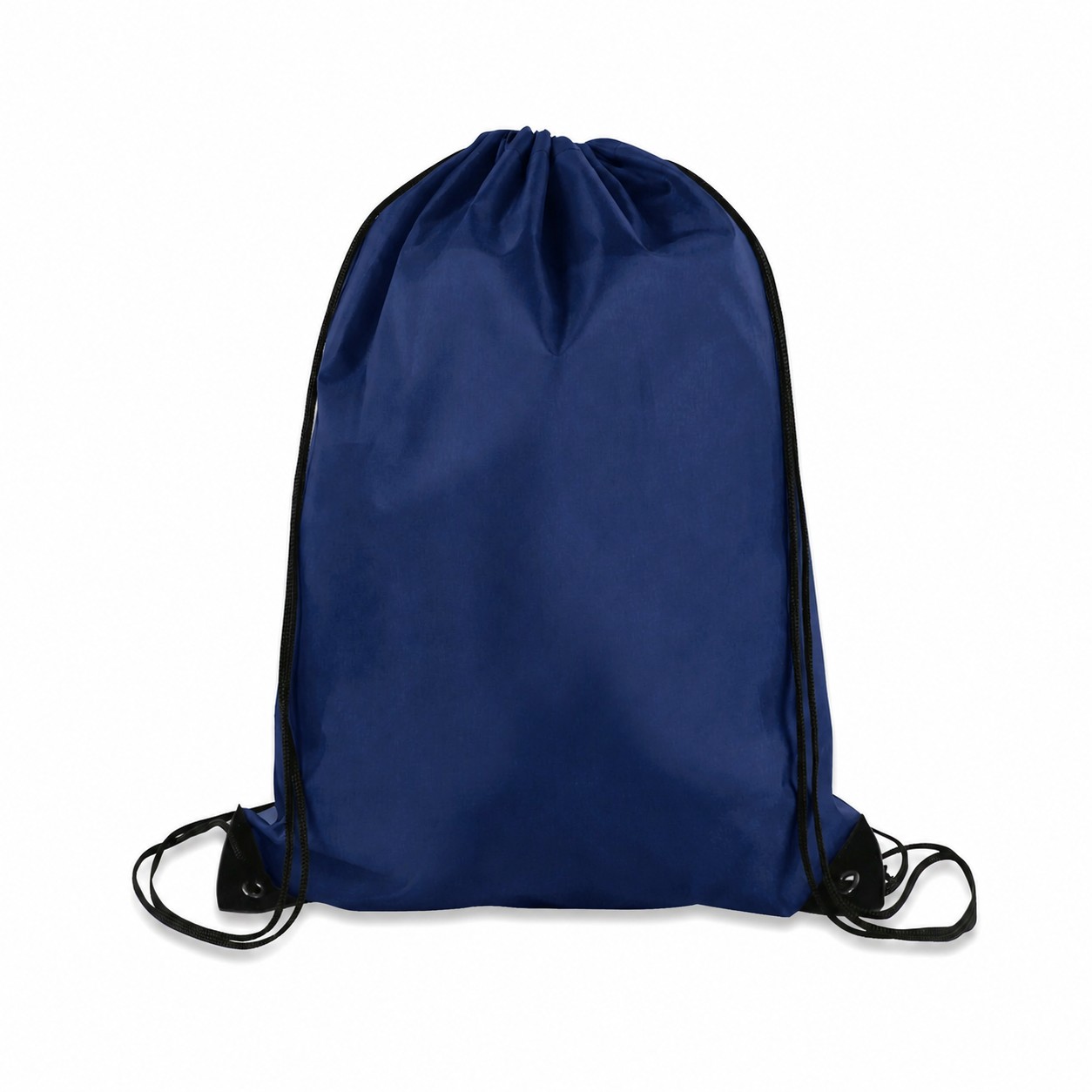 Reinforcement Trim Drawstring Bag — Navy Blue