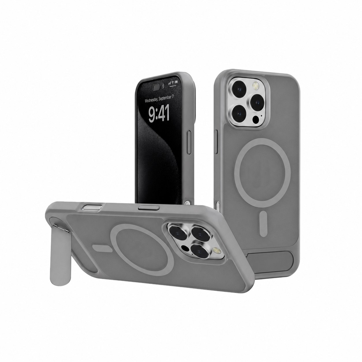 Magnetic TPU Phone Case Stand — Gray